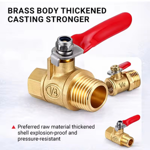 Raccords filetés NPT 1/8\", 1/4\", 3/8\", 1/2\" – <span class=keywords><strong>Vanne</strong></span> à bille pneumatique <span class=keywords><strong>avec</strong></span> poignée à levier rouge – Connecteur, joint, <span class=keywords><strong>raccord</strong></span> <span class=keywords><strong>de</strong></span> tuyauterie, adaptateur - Product Image 4