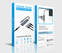 Hub USB 3.0 Type C, adaptateur de transfert de données et de charge, câble OTG, alliage d'aluminium, 4 ports, station d'accueil pour ordinateur portable, USB3.0, tablette, en stock