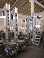 Élévateur vertical à vitesse réglable en acier inoxydable en forme de Z, avec plateau multi-niveaux, pour seau, à cadre métallique, de qualité alimentaire