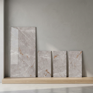 Azulejos de Porcelana Gris Brillante de 800x1600 mm, Aspecto de Mármol, Azulejos Pulidos para Piso y Pared de 80x160 cm - Product Image 5