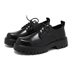 Chaussures de Ville en Cuir <span class=keywords><strong>pour</strong></span> Hommes de Haute Qualité à Talon Épais, Noires, <span class=keywords><strong>pour</strong></span> Tenues d'Affaires - Product Image 5