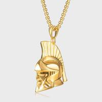 Punk acier inoxydable spartiate casque pendentif collier pour hommes guerrier esprit Collection bataille urbaine prêt déclaration bijoux