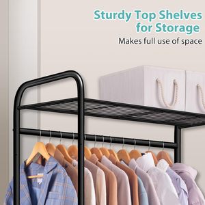 <span class=keywords><strong>Design</strong></span> moderno soggiorno armadio portatile appendiabiti pesante rotolamento doppio asta lunghi appendiabiti - Product Image 2