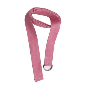 Logo Fait Sur Commande Écologique 100% Coton Yoga Sangle Bande <span class=keywords><strong>D</strong></span>'exercice Avec Anneau En <span class=keywords><strong>D</strong></span> En Métal Boucle - Product Image 3