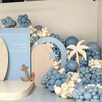 Kit de guirlande de ballons bleu poussière mat, ballons en latex, décoration de fête de révélation du sexe pour bébé garçon
