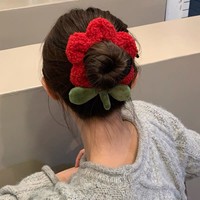 Bando rambut bulu domba imut untuk wanita dengan desain dan pesona kekanak-kanakan, ikat rambut elastis untuk anak perempuan, aksesori baru untuk rambut wanita.