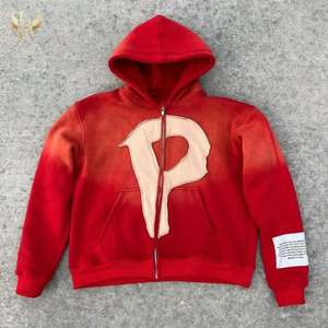 เสื้อฮู้ดผู้ชายผ้าฝ้ายเทอร์รี่ล้างกรด500GSM กันแดดกำหนดเองได้100% ปักลายคร็อป - Product Image 3