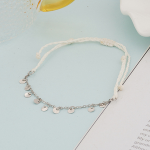 Cadena de moda oblea colgante empalme cera cuerda tejer <span class=keywords><strong>tobillera</strong></span> encanto mujeres regalo KIB131 - Product Image 5