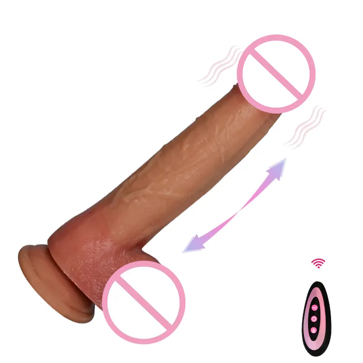 Alta qualidade silicone líquido feminino masturbação dildo aquecido 3 banda telescópica 10 banda vibrando vibrador ultra realista