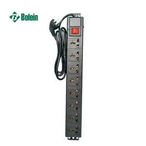 Bolein 1.5U 8 vías PDU tipo Universal con interruptor adecuado para cabina de servidor de red de montaje en rack de 19"