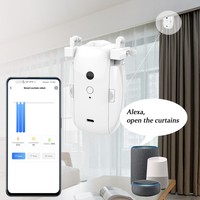 Motor de Cortina Eléctrico Solar, Asistente para Hogar Inteligente con Control Remoto por Aplicación Tuya