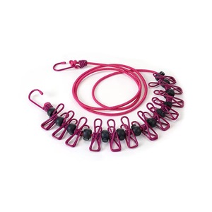 Wholesale 1pc Flexible Portable Clothesline 12 <b>Clips</b> Outdoor No Punching Required Travel Camp Retractable Clothes Rope Drying - Product Image 6