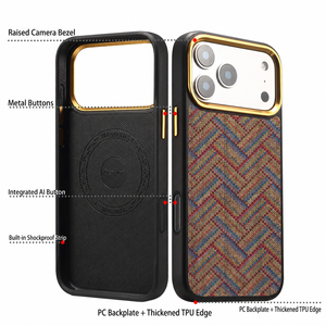 โรงงาน OEM/ODM รับผลิตเคสโทรศัพท์แบบแม่เหล็กสีพื้นลายทอจากไม้ก๊อก  ใช้งานร่วมกับ Apple Series ได้ - Product Image 4