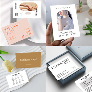 Cartes de remerciement pour petites entreprises, impression numérique, cartes de vœux rectangulaires avec logo et liens vers les réseaux sociaux - Product Image 3