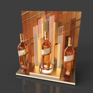 バーデザイン ゴールドラベル スタンド ウイスキー サービングセット アクリル製 リキュールボトル ディスプレイスタンド ウイスキー テキーラ ウォッカ用 - Product Image 3