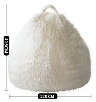 Fauteuils poufs en forme de larme à poils longs