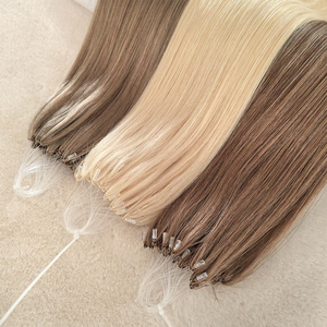 Extensions capillaires à micro-anneaux en cheveux humains Remy, perles à micro-anneaux, liens à boucles, vente en gros Haohao Hair - Product Image 2