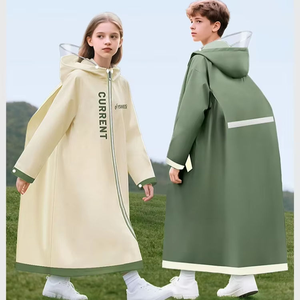 Imperméables pour garçons et filles, protection intégrale contre les fortes pluies, capes <span class=keywords><strong>de</strong></span> <span class=keywords><strong>pluie</strong></span> et sacs à dos pour élèves du primaire, en plastique. - Product Image 1