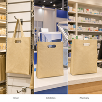 Sac non tissé D-Cut 70 g/m² en PP réutilisable avec poignée découpée pour supermarché et commerce de détail