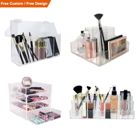Support de rangement en acrylique personnalisé pour bureau, organisateur de maquillage en perspex, support de rangement pour pinceaux de maquillage, soins de la peau, boîte de rangement