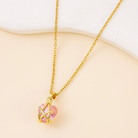 Vente flash - Bijoux hypoallergéniques en acier inoxydable avec pierre de naissance - Collier personnalisé avec pendentif en forme de cœur en or et en argent pour femmes