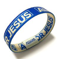 Logo personnalisé Tissu Stretch Jésus Bracelet Quotidien Bible Verset Bracelet Avec Nfc Avec Nfc Rfid Bracelets Élastiques