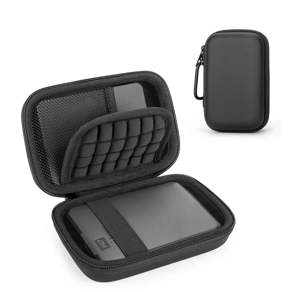 Low Price Shockproof Custom Logo Zipper Travel Carrying Hard Disk Bag EVA 2.5inch HDD External Case