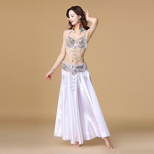 Sujetador de danza del vientre de gasa de alta calidad, conjunto de vestido con banda en la cintura, cinturones <span class=keywords><strong>Ara</strong></span>, bufanda de cadera de danza india, vestido de baile de escenario para mujer - Product Image 2