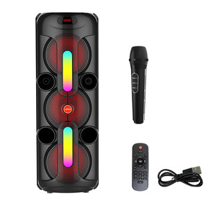 Enceinte Bluetooth portable d'extérieur avec karaoké, lumière de flamme RGB, enceinte pour fête, système de <span class=keywords><strong>sonorisation</strong></span> 120W avec microphone - Product Image 1