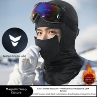 Masque de ski d'hiver avec sangles magnétiques, doublure polaire imperméable, protection thermique pour le visage, idéal pour l'alpinisme, le cyclisme, coupe-vent et chaud