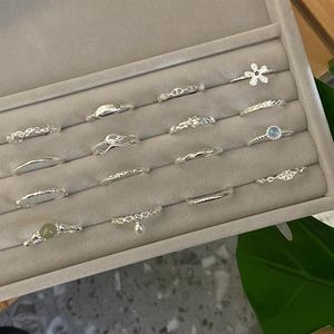 Anneaux ajustables en argent sterling 925, bijoux de mode en gros pour femmes - Product Image 2