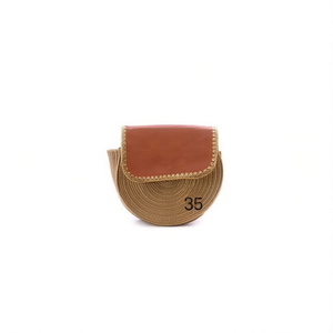 Sac à bandoulière rond en cuir avec rabat en fil doré BOLSOS 25*8CM Sac à main pour femme - Product Image 2