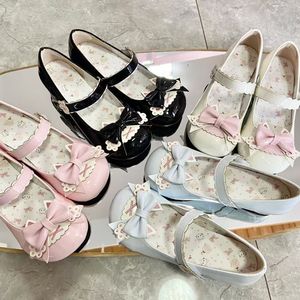 CEV Bailarinas de charol estilo Lolita japonesa con cierre de banda elástica, punta cerrada, tacón bajo, transpirables y antideslizantes. - Product Image 4