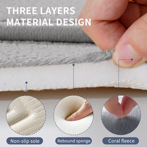 Tapis de bain en coton haute densité, rectangulaire, antidérapant, absorbant l'eau, pour usage domestique, couleur unie, lavable en machine - Product Image 3