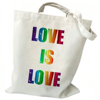 Sac fourre-tout en toile imprimé personnalisé avec le drapeau arc-en-ciel de la fierté LGBT