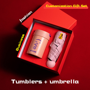 Confezione Regalo Executive <span class=keywords><strong>2</strong></span> in 1: Tumbler in Acciaio Inox 316 da 420ml e Ombrello, Regalo Aziendale con Logo Personalizzato, Gadget Promozionale - Product Image 3