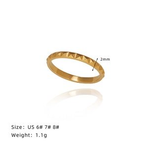 Dainty Wholesale Fashion <b>Fingers</b> <b>Rings</b> Stainless Steel Jewelry Gold Filled Gear Rivet <b>Rings</b> for Women - Product Image 5