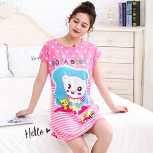 Camisón de Verano Barato de Manga Corta con Dibujos Animados, Pijama Informal para Mujer, Camisón para Dormir, Vestido de Noche Bonito para Adolescentes y Niñas - Product Image 4