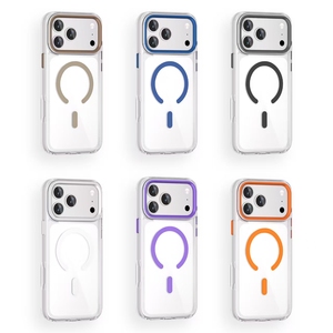 Sang Trọng Từ Không Dây Sạc Điện Thoại Trường Hợp Đối Với iPhone 17 Không Khí 16 15 14 13 12 Pro Max Siêu Mỏng Tinh Thể Trong Suốt Chống-Vàng - Product Image 4