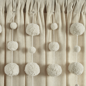 <span class=keywords><strong>Tende</strong></span> fai da te stile bohémien Look lino Beige <span class=keywords><strong>con</strong></span> finiture a sfera rotonda per soggiorno e camera da letto - Product Image 3