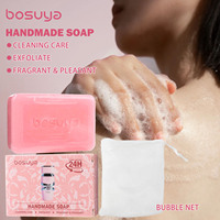 Savon artisanal parfumé à la rose Bosuya, soin nettoyant, exfoliant, hydratant, aux huiles essentielles, rafraîchissant pour les pores, visage et corps, 115g