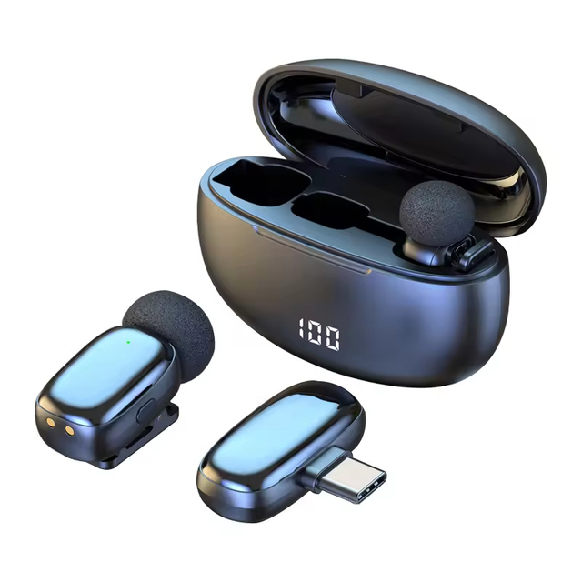 Mini Wireless Lavalier Microphone for iPhone 17 Android, Tablet, PC, Clip on Lapel Mic with USB-C Plug, Noise Cancellation,