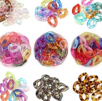 50pcs 25mm taille coloré Transparent acrylique chaîne fermoirs pour bricolage boucle d'oreille pendentif bijoux résultats et composants accessoires