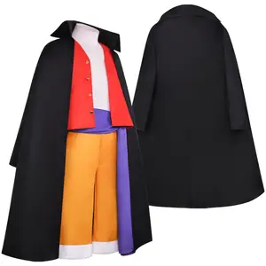 BAIGE-Kimono de Anime para Cosplay, disfraz de Luffy para Halloween, ropa de juego de rol, uniforme de fiesta, capa, traje, Pantalones