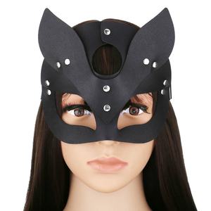 Maschera in Pelle per Adulti da Donna, Design Gatto o <span class=keywords><strong>Volpe</strong></span>, Impermeabile con Benda per Occhi, per Giochi SM, Alta Qualità, Articoli Promozionali - Product Image 2