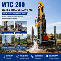 Foreuse hydraulique pour puits d'eau profonde de 280 m WTC-280, moteur diesel 78 kW, force de levage de 18 T, montée sur chenilles portable, pompe incluse