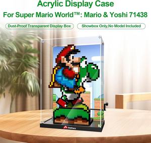Vitrine en acrylique Super Mario <span class=keywords><strong>World</strong></span> Mario Yoshi Playst 71438, base en plaque acrylique transparente, fond peint HD - Product Image 4