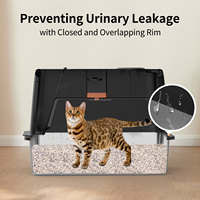 Bac à litière pour chat fermé en acier inoxydable 70L, intelligent, durable, avec système anti-odeurs, facile à nettoyer, avec pelle à litière