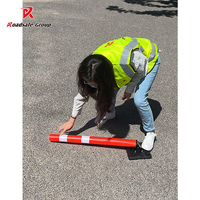Delineador Tubular Flexible Roadsafe, Altura Personalizable / Base Flexible de PE+PP de 1.1 kg, Poste de Advertencia Vial para Tráfico