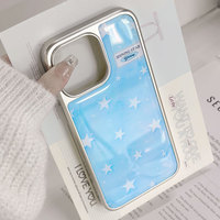 Coque de téléphone en résine époxy pour iphone16 16pro/promax 15 15promax/14Promax/14pro 14/13 13pro 12 11 Coque à bords argentés galvanisés